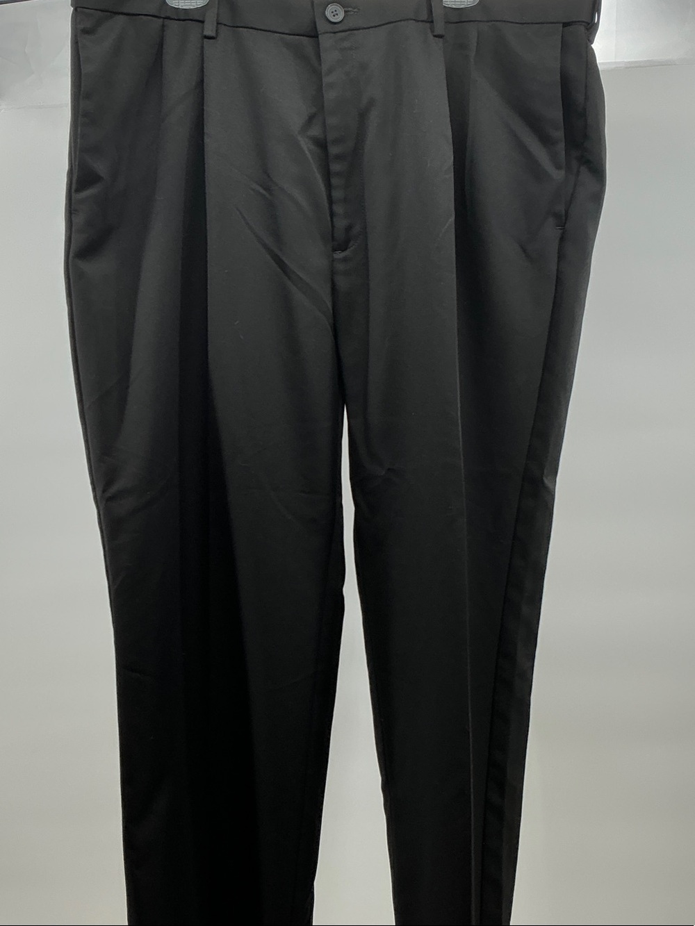 Classic Black Men's Dress Pants - Pleated Front